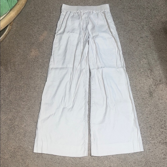 Cabi Traipse Trousers High Waist Pleated Wide Leg Relaxed Linen Pant Biscotti 2 - Picture 5 of 8